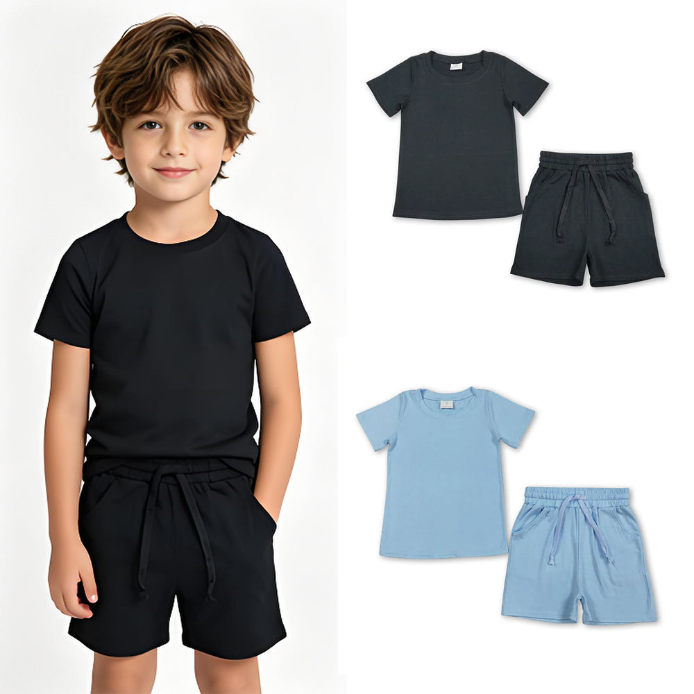 RTS Sibling Short sleeves cotton top pocket shorts boys outfits