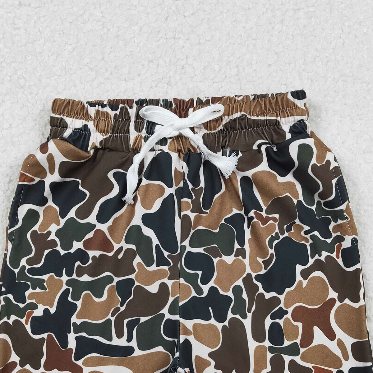 11.22 RTS NO MOQ （In stock）SS0732 Baby Boys Summer Shorts Baby Boys Southern Dark Brown Camo Pockets Shorts Bottom
