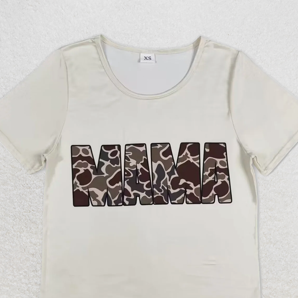 GT0662 RTS NO MOQ Adult Women's Summer Tops Adult Women Mama Camo Short Sleeve Tee Shirts Tops