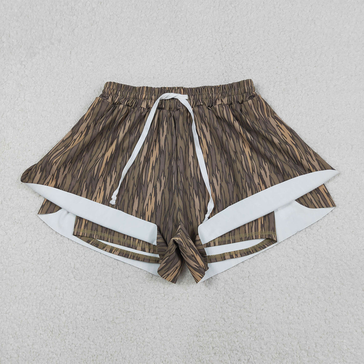 1.9 RTS NO MOQ （In stock）SS0766 Adult Women Southern Olive Camo Yoga Active Shorts Bottoms