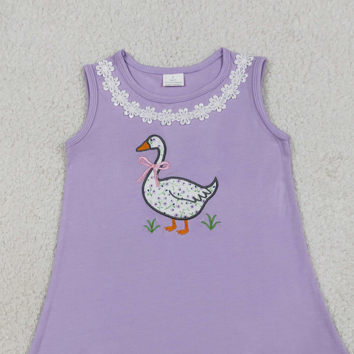 3.26 RTS NO MOQ （In stock）GSD2942 Kids Fashion Clothes Baby Girls Sleeveless Embroidery Bows Goose Knee Length Dresses