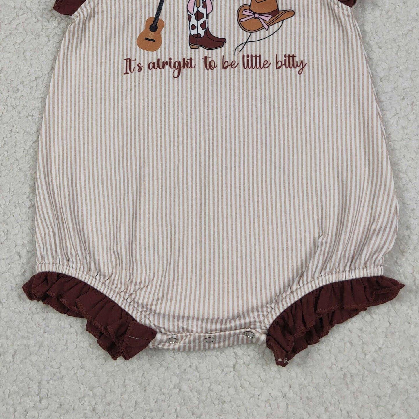 SR3336 RTS NO MOQ （In stock）Baby Girls Sleeveless Boot Hats Guitar Western Ruffle Rompers