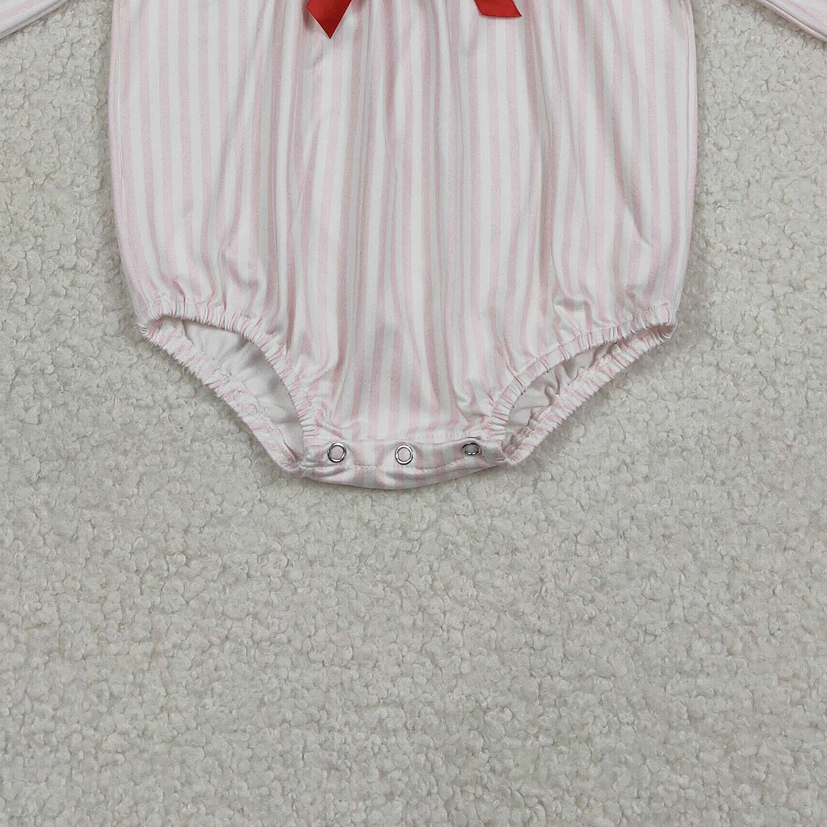 12.29 RTS NO MOQ （In stock）LR2773 Baby Girls Winter Rompers Embroidery Checked Baby Girls Pink Stripe Bows Ruffle Rompers