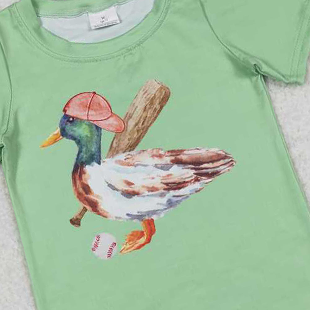 5.19 BT0611 RTS NO MOQ Short sleeves duck baseball boys shirt