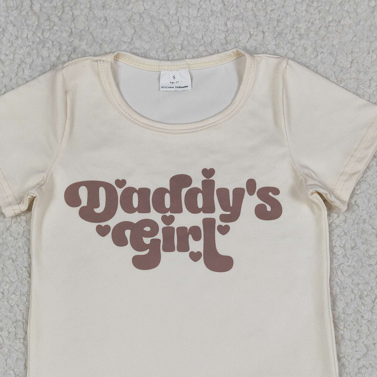 1.8 RTS NO MOQ （In stock）GT1567 Baby Girls Short Sleeve Daddy's Girls Hearts T-shirts Top