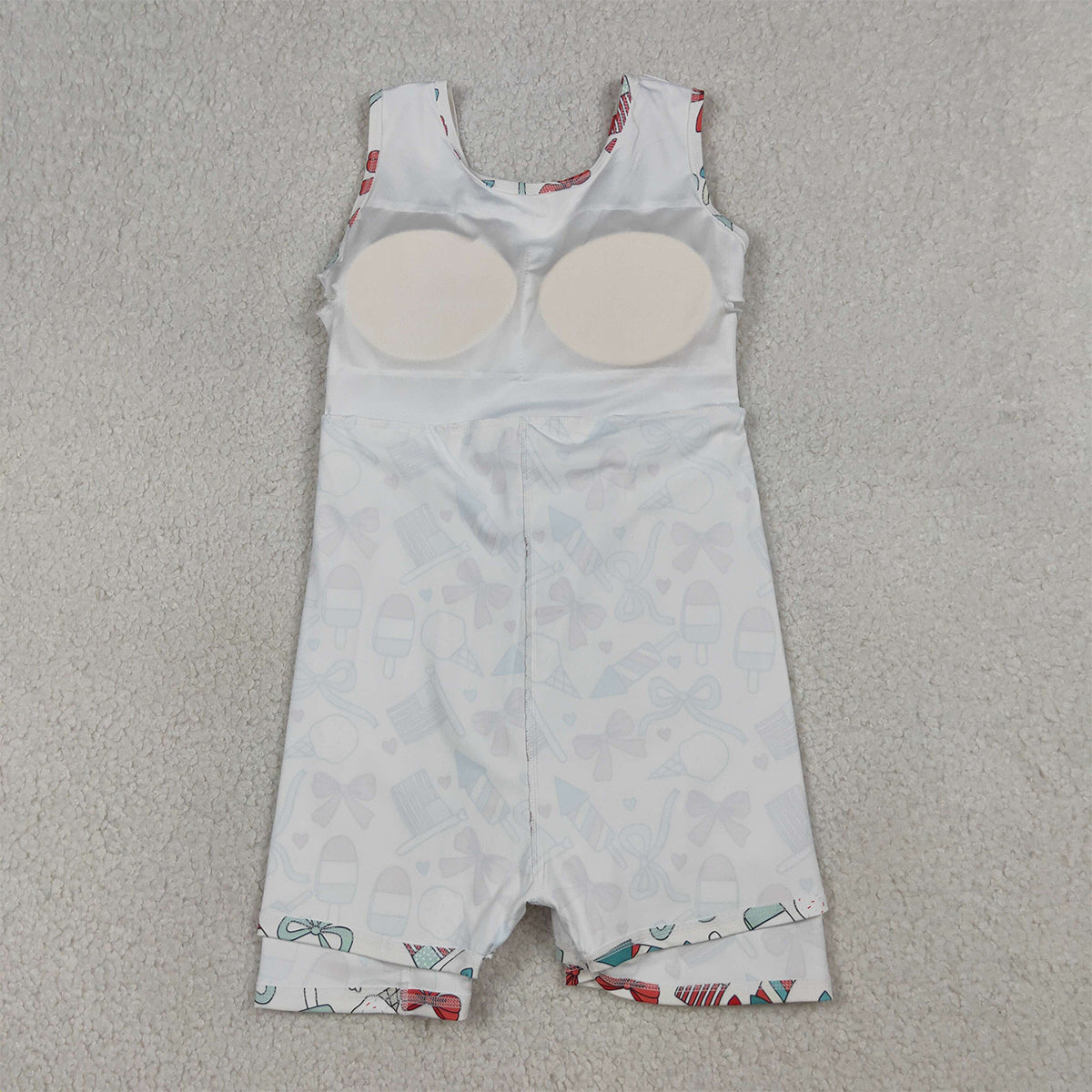 3.31 RTS NO MOQ （In stock） GSD3750 Sleeveless popsicle bow flag girls 4th of july athletic dress
