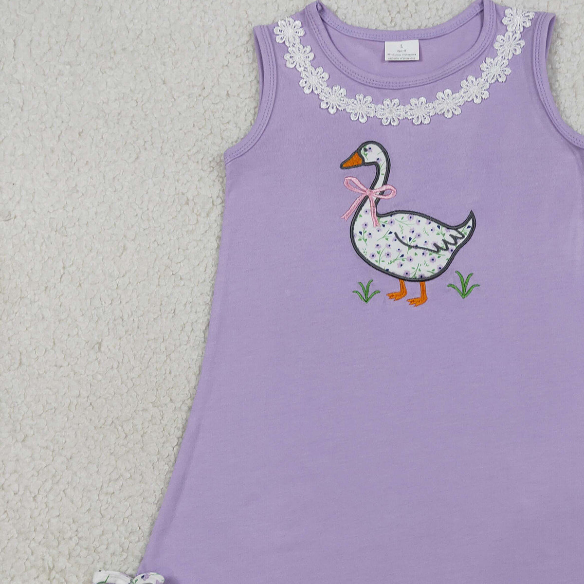 3.26 RTS NO MOQ （In stock）GSD2942 Kids Fashion Clothes Baby Girls Sleeveless Embroidery Bows Goose Knee Length Dresses