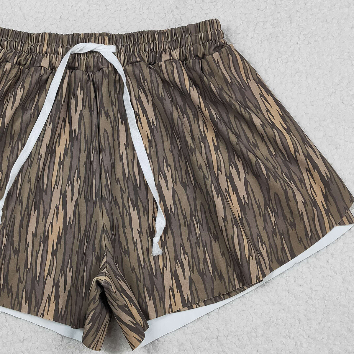 1.9 RTS NO MOQ （In stock）SS0766 Adult Women Southern Olive Camo Yoga Active Shorts Bottoms
