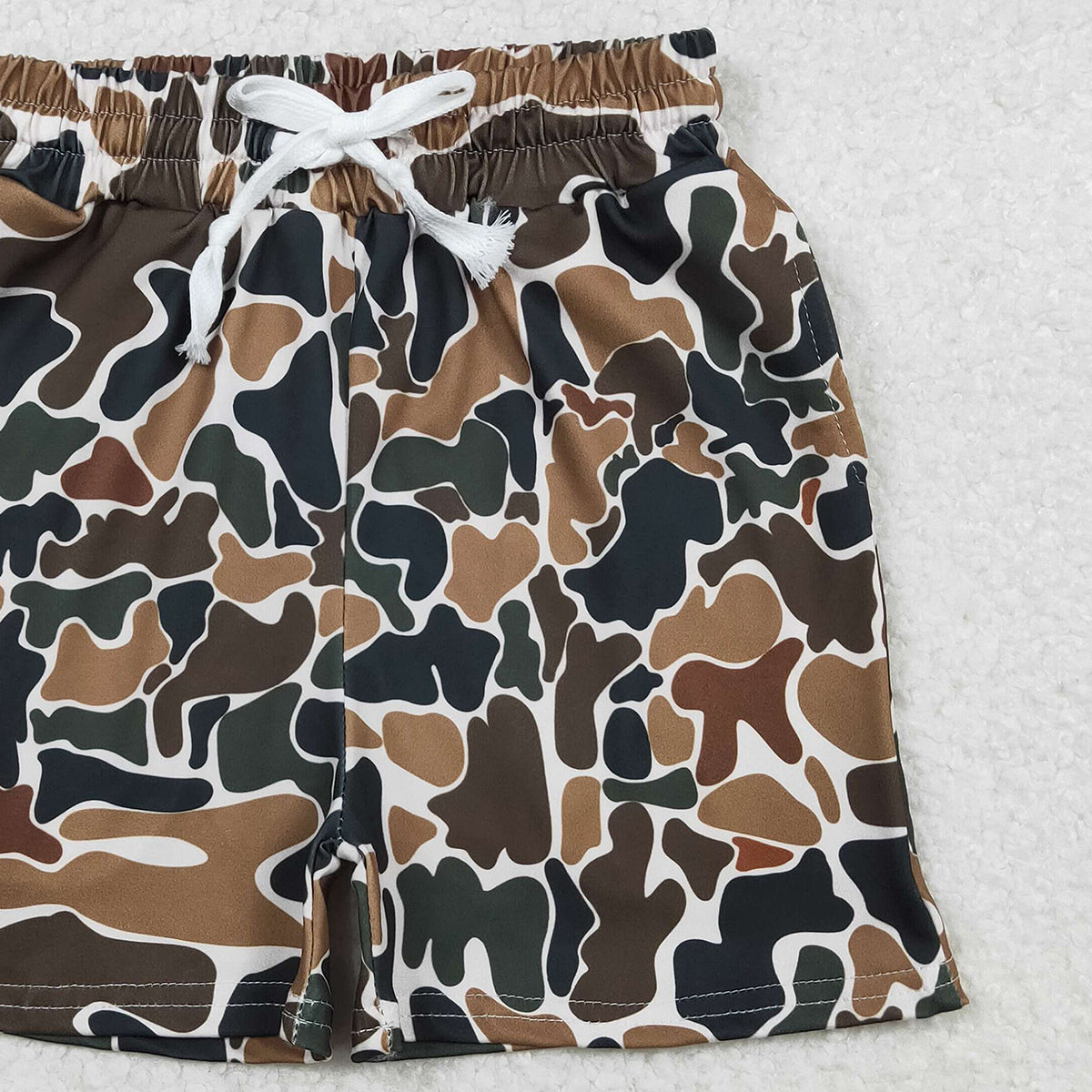 11.22 RTS NO MOQ （In stock）SS0732 Baby Boys Summer Shorts Baby Boys Southern Dark Brown Camo Pockets Shorts Bottom
