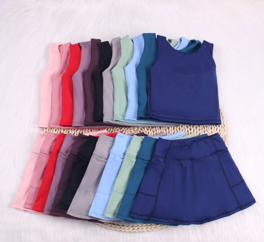 Baby Girls Aqua Blue Vest Top Sports Skorts Clothes Sets