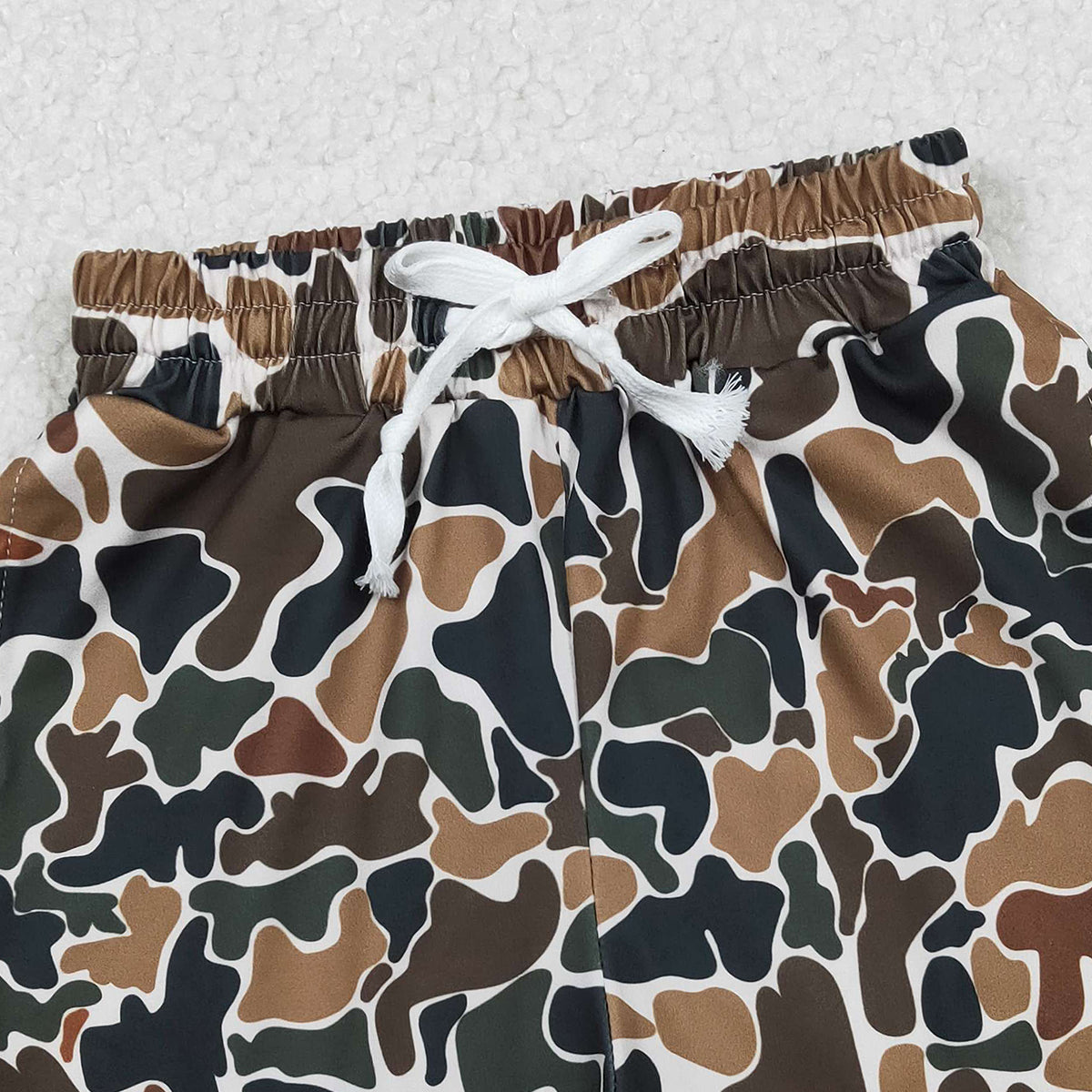 11.22 RTS NO MOQ （In stock）SS0732 Baby Boys Summer Shorts Baby Boys Southern Dark Brown Camo Pockets Shorts Bottom