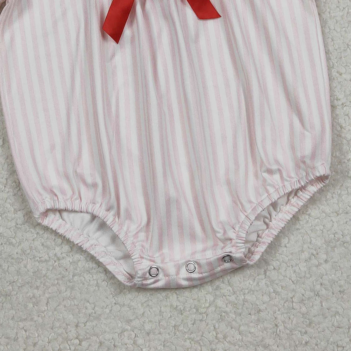 12.29 RTS NO MOQ （In stock）LR2773 Baby Girls Winter Rompers Embroidery Checked Baby Girls Pink Stripe Bows Ruffle Rompers