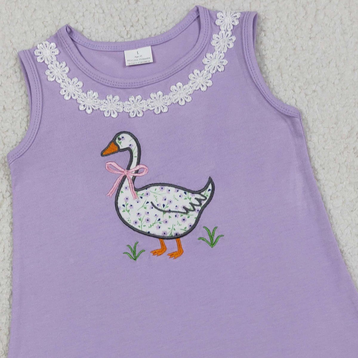 3.26 RTS NO MOQ （In stock）GSD2942 Kids Fashion Clothes Baby Girls Sleeveless Embroidery Bows Goose Knee Length Dresses