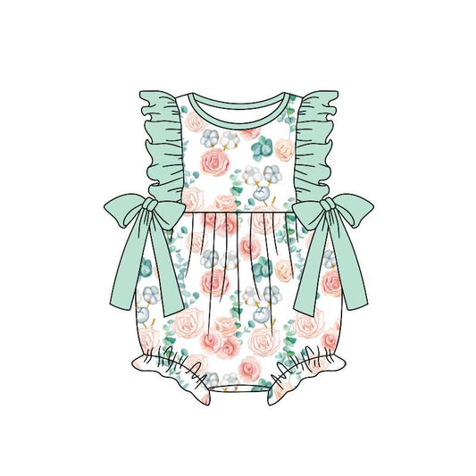 SR1421  Pre-order baby girls clothes sleeves top romper