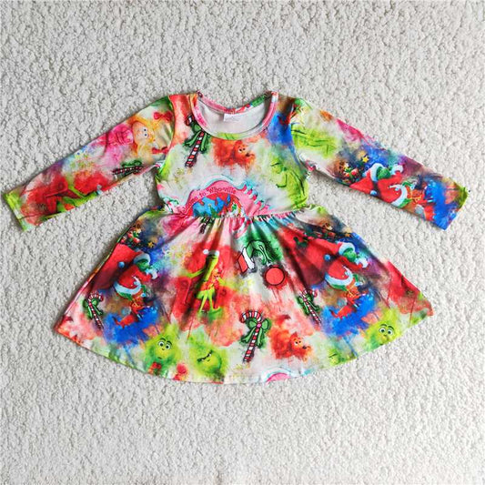 6 A15-3  Christmas long sleeve dress