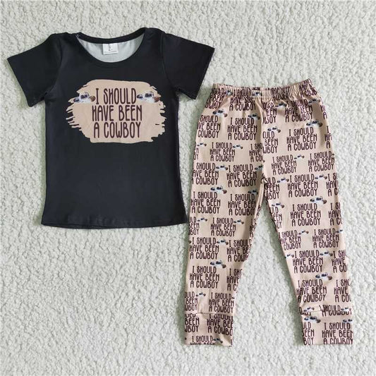 GSPO0051 Baby kids cowboy legging western outfits sets