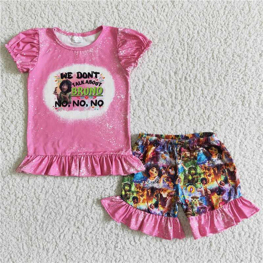 GSSO0006 Encanto pink short-sleeved shorts set