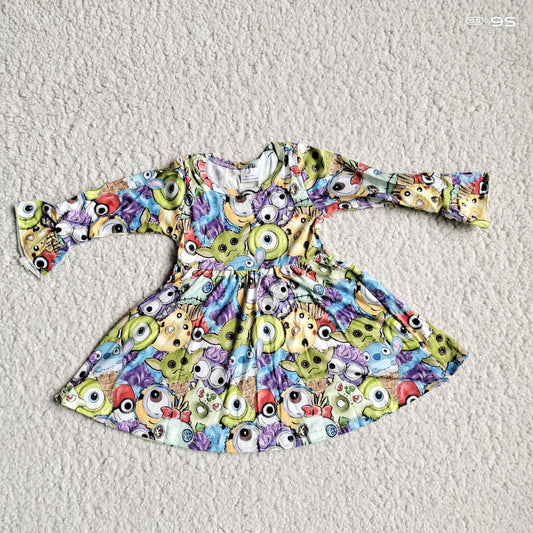 9.22 RTS NO MOQ（In stock）	G3-8-9.; Baby Girls Winter Dress Long-eared monster long-sleeved dress