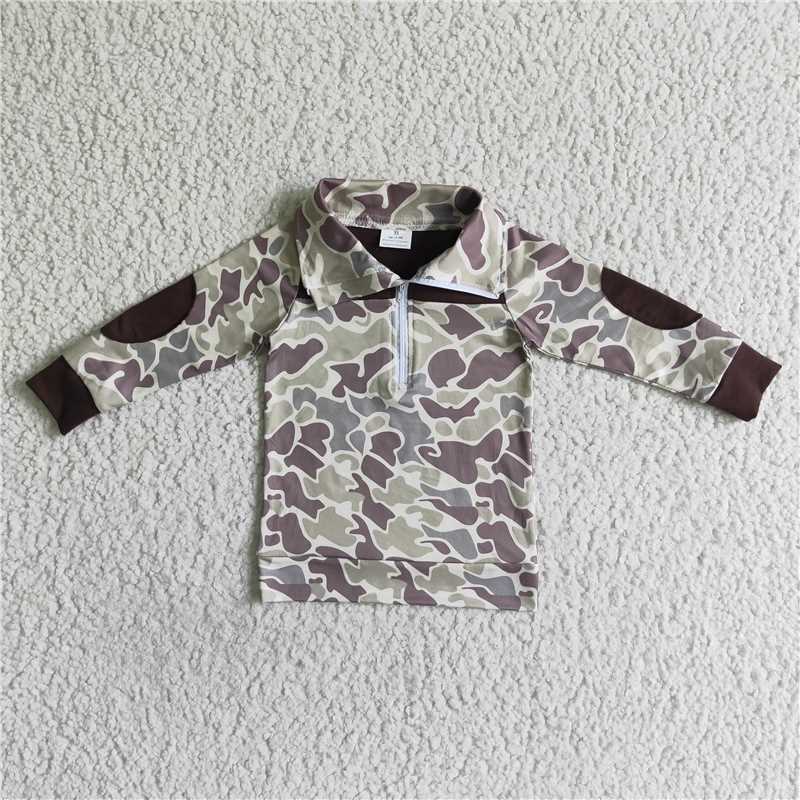 USA Shop (in stock)BT0029 Sibling Baby Boys Camouflage Hunting Season Zip Pullovers Tops
