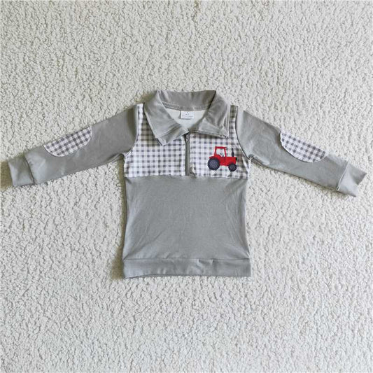 BT0035  Baby Boys tractor pullover shirts tops