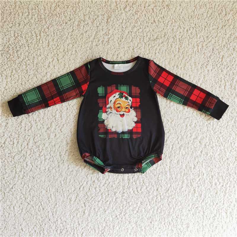 RTS LR0177 Santa Claus plaid long-sleeved jumpsuit