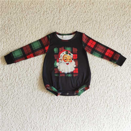 RTS LR0177 Santa Claus plaid long-sleeved jumpsuit