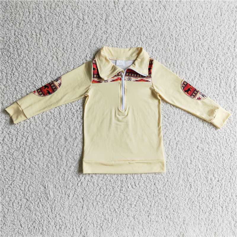 BT0079  Baby Boys Horse Western Long Sleeve Fall Spring Pullovers