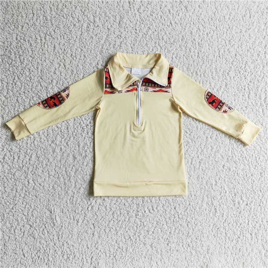BT0079  Baby Boys Horse Western Long Sleeve Fall Spring Pullovers