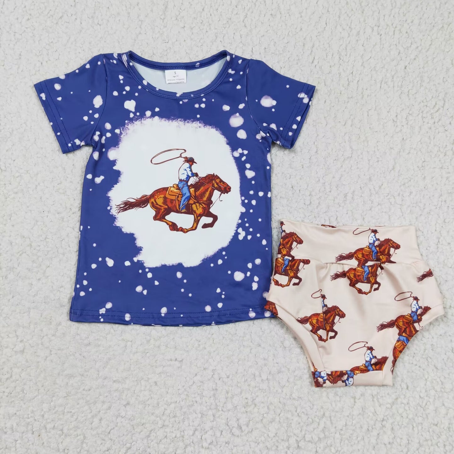 GBO0064  Baby Boys Horse Riding Western Bummie Sets