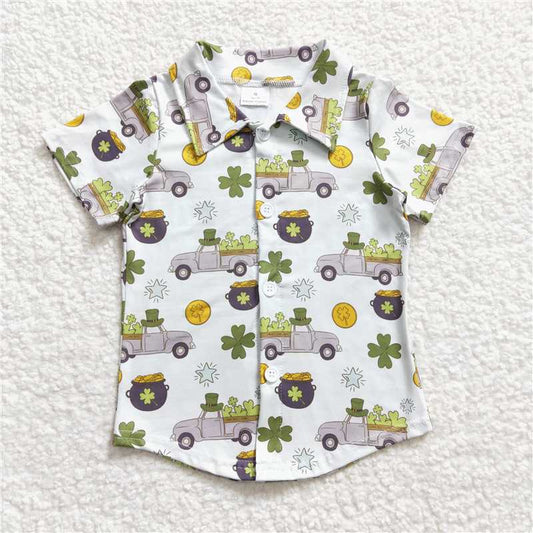 BT0161 Baby Boys St Patrick Day Short Sleeve Shirts Tops