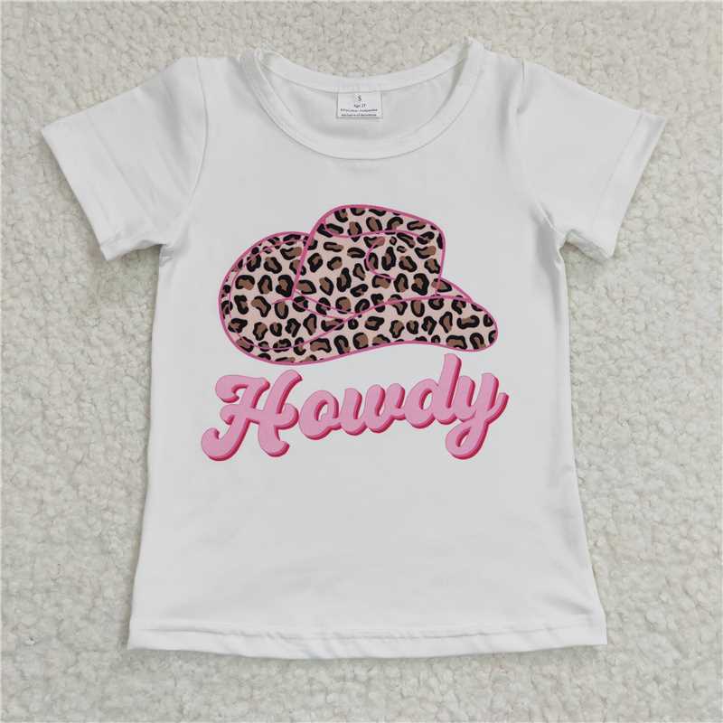 GT0138  Baby Girls Howdy Hats Western Shirts Tops
