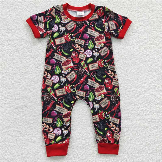 SR0206 Baby Boys Lobster Short Sleeve Rompers