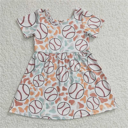 GSD0249 Girls baseball short-sleeved dress
