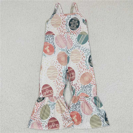 SR0205  Baby Girls Easter Eggs Strap Jumpsuits