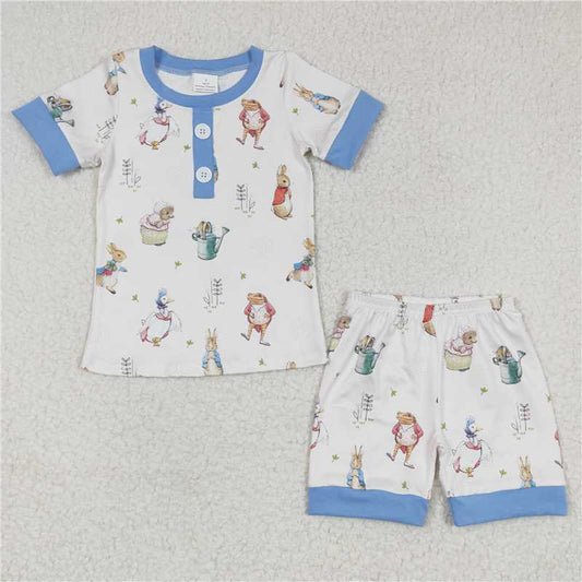BSSO0123 Baby Boys Easter Rabbit Shorts Sets Pajamas