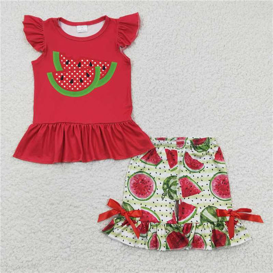 Baby Girls Watermelon Summer Shorts Sets