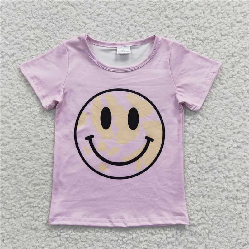 GT0192  Baby Girls Lavender Short Sleeve Shirts Tops