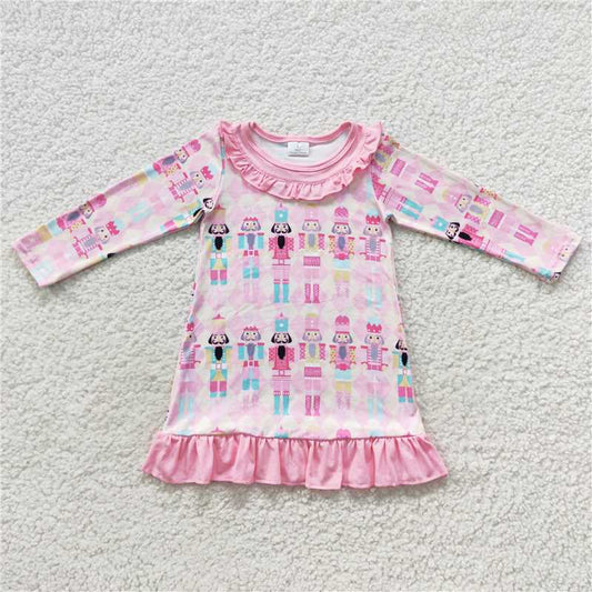 GLD0301 Baby Girls Christmas Long Sleeve Soldier Dresses