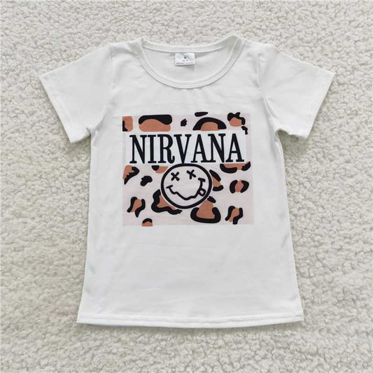 GT0230 Short sleeves leopard smile baby kids shirt