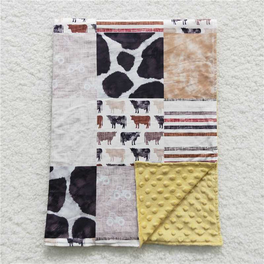 BL0057  Baby Kids Cows Brown Western Blankets