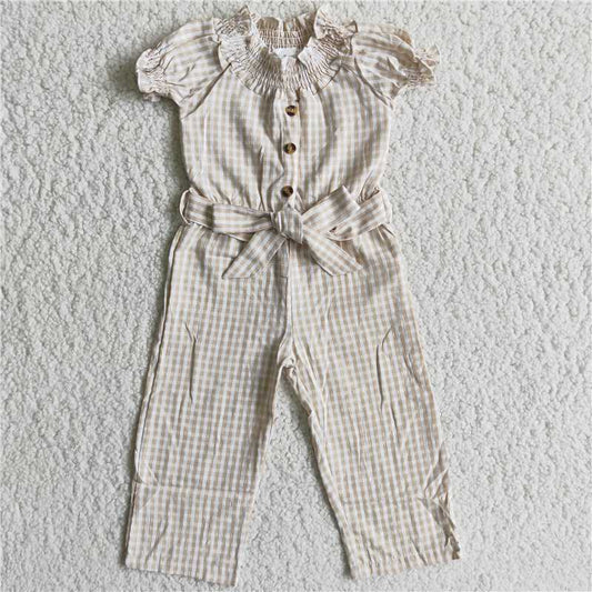 D7-20  Plaid soft jumpsuit