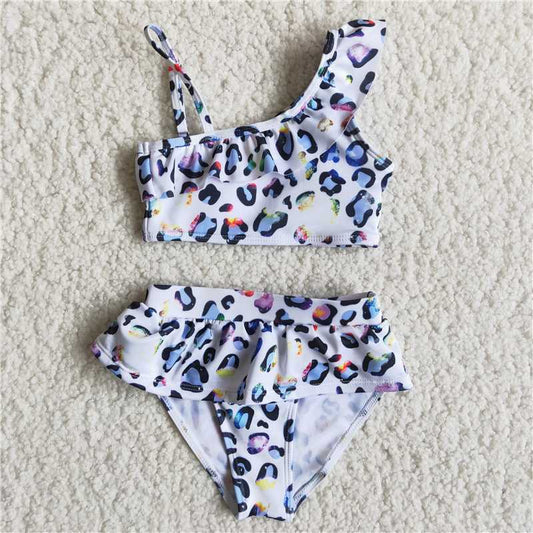 D13-28  Girl Colorful Leopard Swimsuit