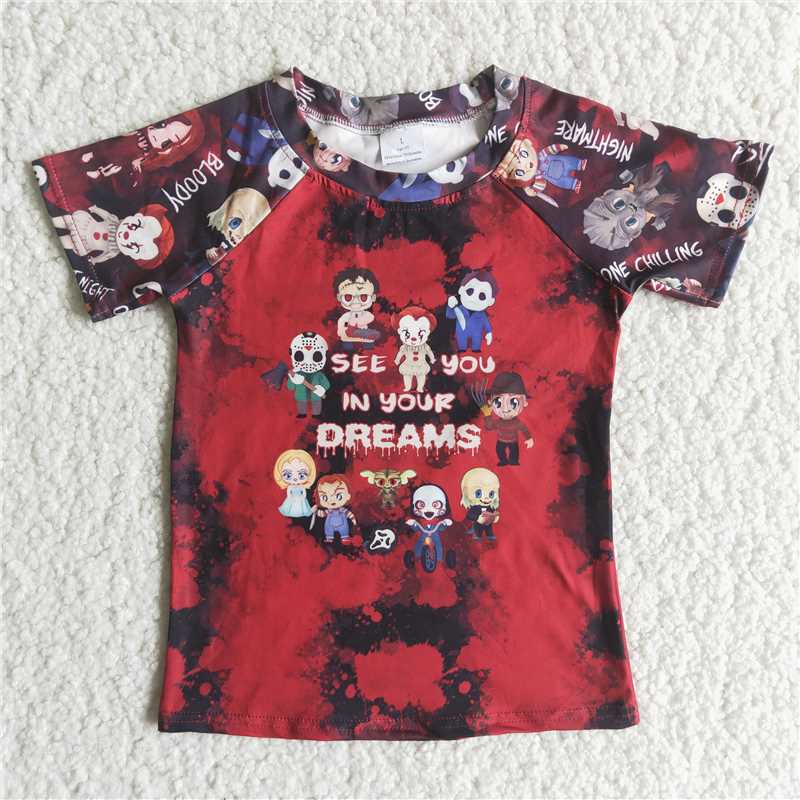 C9-17 Sales New RTS No Moq Promotion See You In Your Dreams boy Halloween shirt