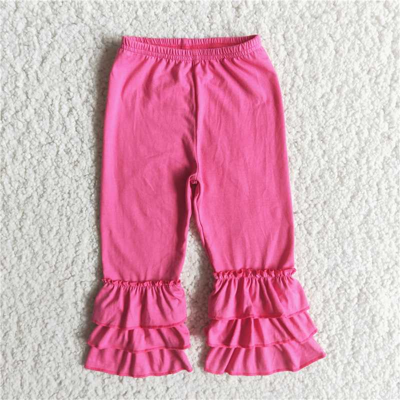 B4-12  Hotpink triple ruffle pants