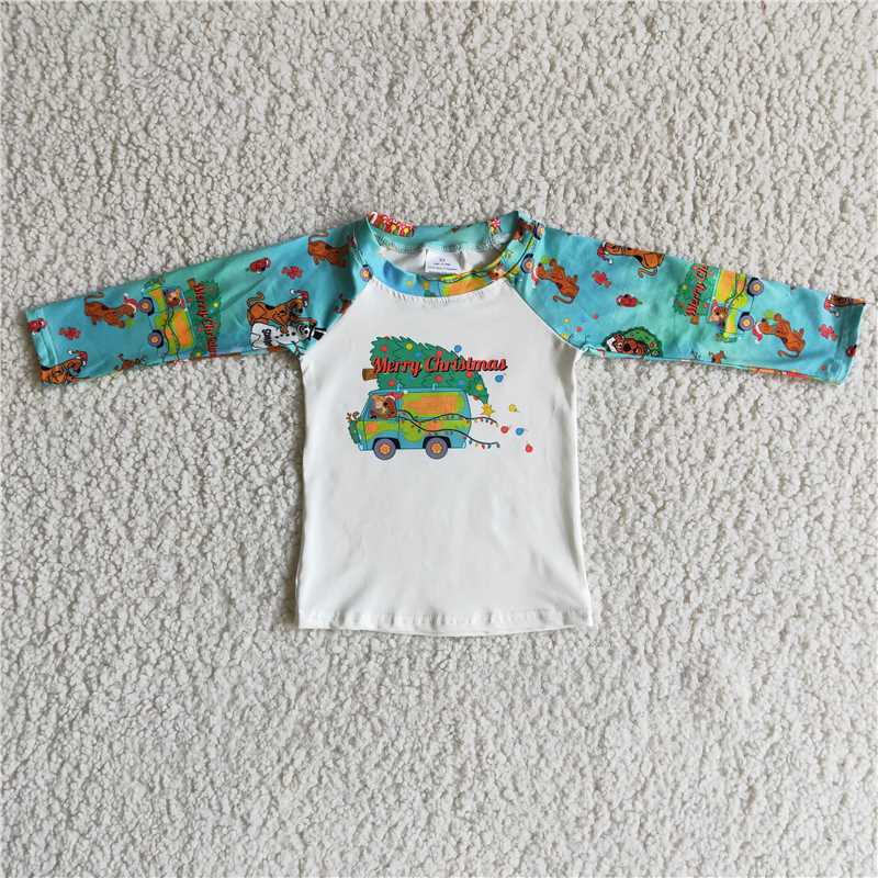 6 A16-3  Christmas Camping Shirts for boys