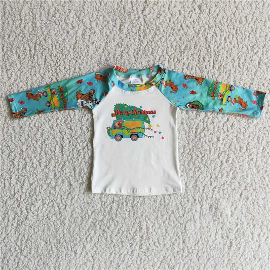 6 A16-3  Christmas Camping Shirts for boys