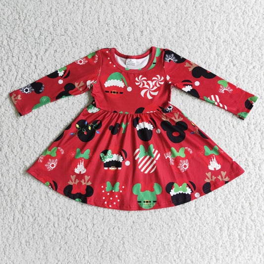 6 A11-4  Cartoon Christmas red dresses