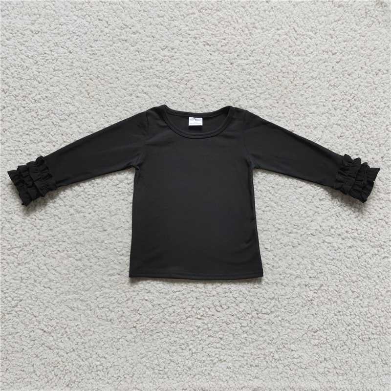 6 A16-4  	Sibling Girls Black Icing Ruffle Shirts Shorts Pants Collection