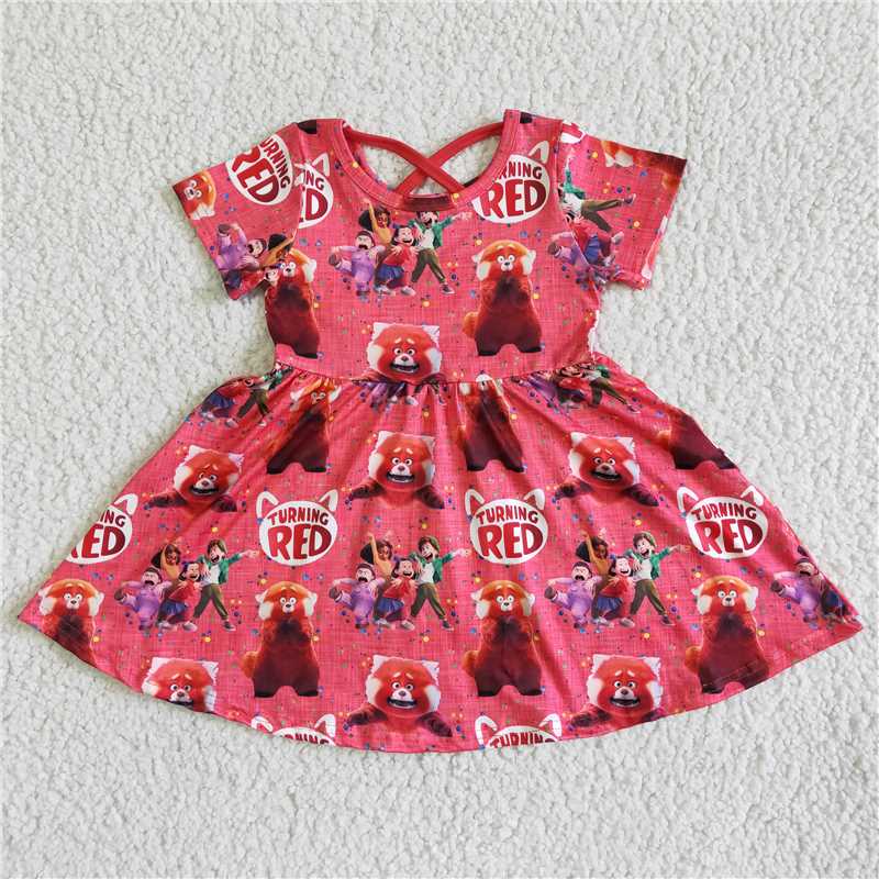 GSD0059 Girls TURNINGRED short-sleeved red skirt