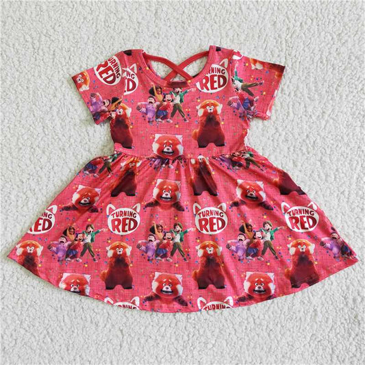GSD0059 Girls TURNINGRED short-sleeved red skirt
